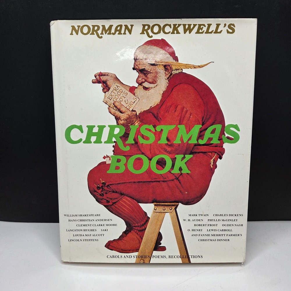 Norman Rockwell Christmas Book Hardcover 1977 Vintage Art Illustrations